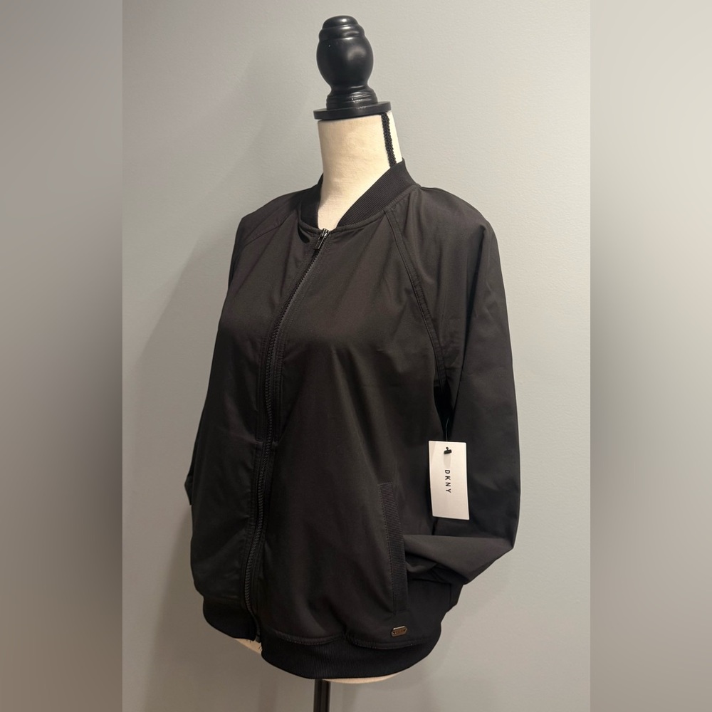 DKNY Lightweight Windbreaker Jacket – Black – Size S (Fits S–M) – New With Tags